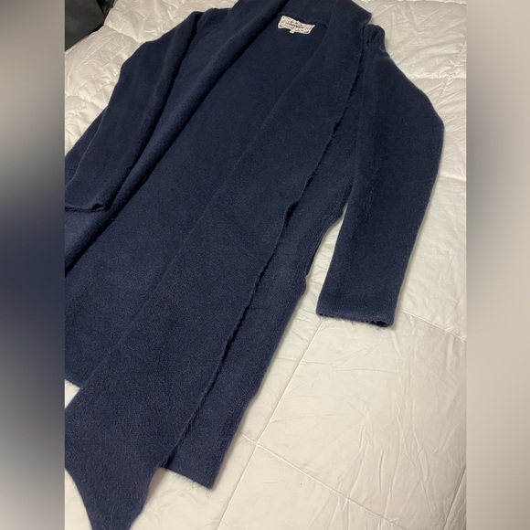 Oversized cardigan shacket with folded lapel and pockets cozy and warm - Picture 4 of 9